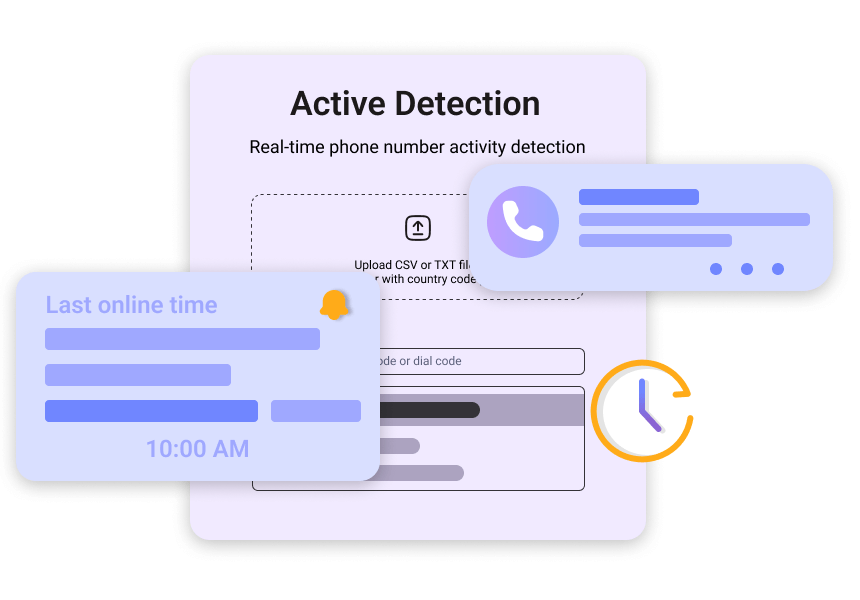 Interface for real-time phone number activity detection by NumberChecker.AI